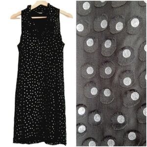 AX ARMANI EXCHANGE / Polka-Dot Sleeveless Dress Textural Dot & Rufle Design Sz S